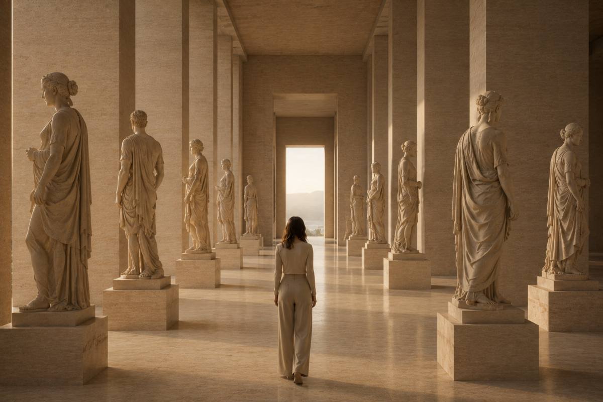 Una persona attraversa una sala credendo di essere osservata mentre nessuno la guarda realmente.