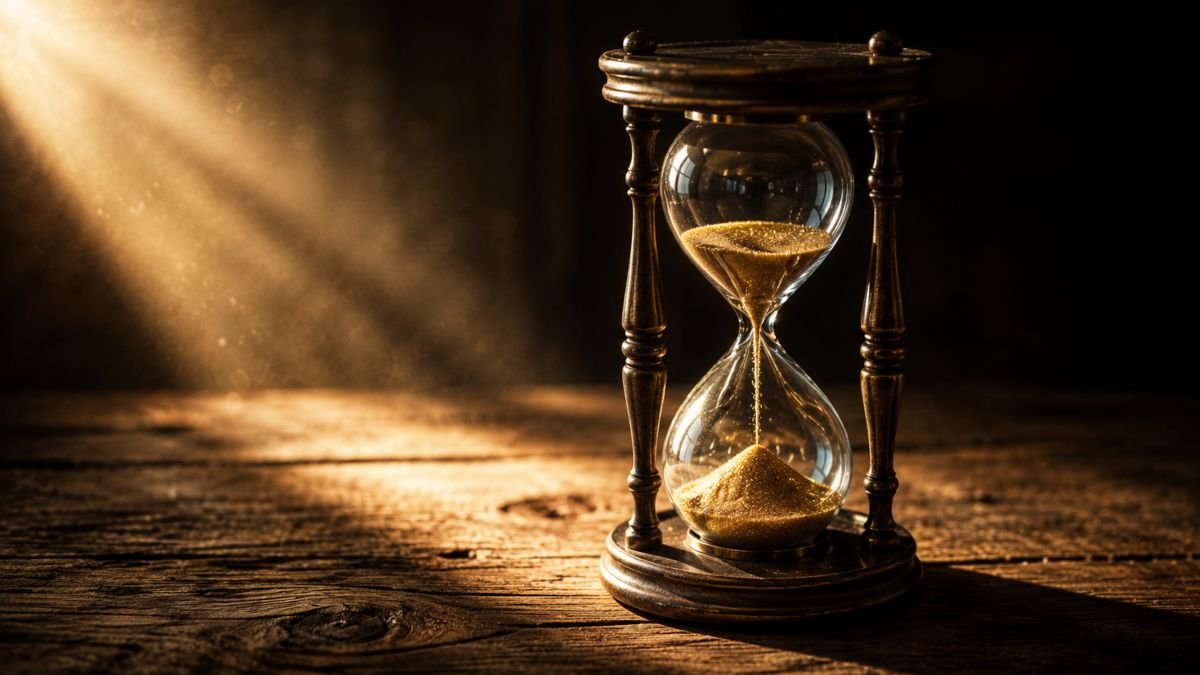 Oroscopo lunedì 24 agosto 2026 rappresentato da una clessidra con sabbia dorata