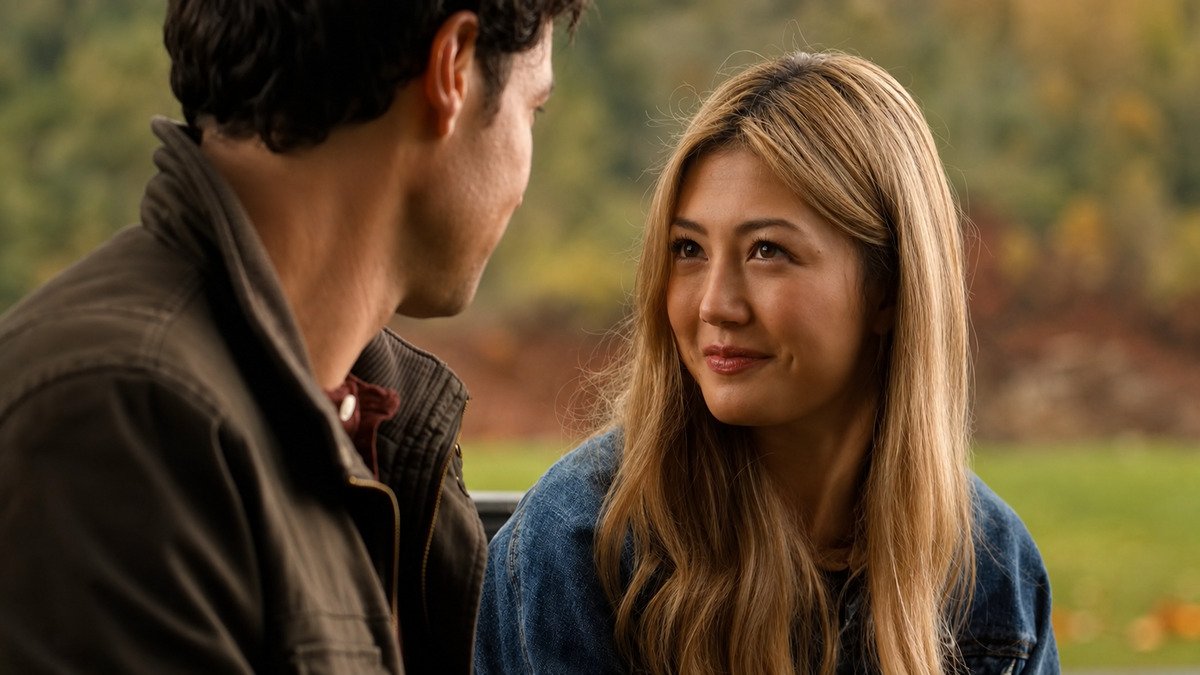 Teagan Tao in una scena romantica di Crew Girl, la nuova serie Netflix